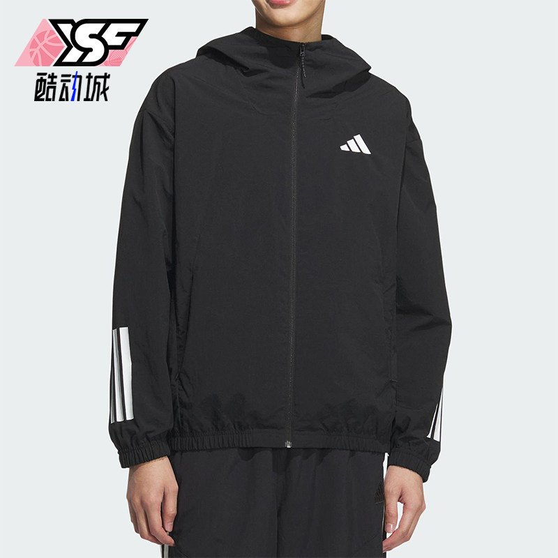 Adidas/阿迪达斯正品新款男士梭织透气经典连帽夹克外套KC3926