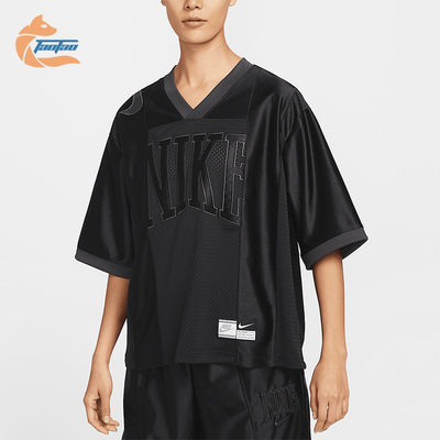 Nike/耐克正品2025女士V领宽松夏季经典轻盈短袖T恤HJ0281-010