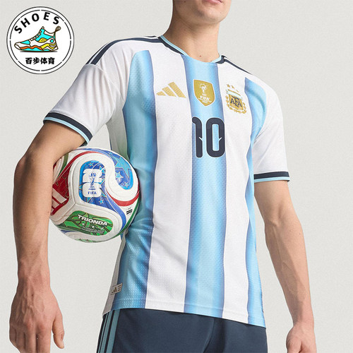 Adidas/阿迪达斯正品2025男士运动圆领套头透气足球短袖KH3934