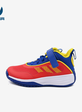 Adidas/阿迪达斯正品2025儿童运动缓震魔术贴经典篮球鞋JR6000