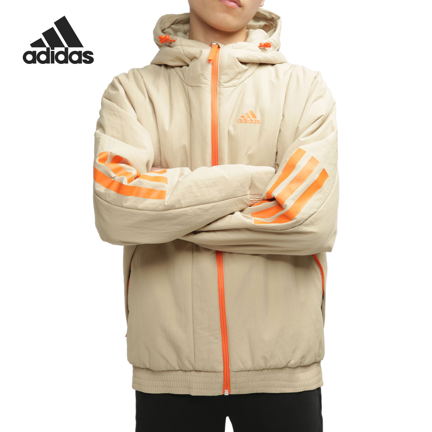 阿迪达斯男子冬季户外连帽棉服