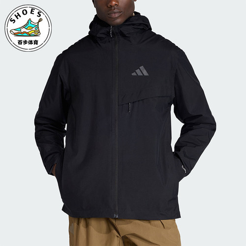 Adidas/阿迪达斯正品MT 2L RAIN J男士运动户外连帽冲锋衣JY4118