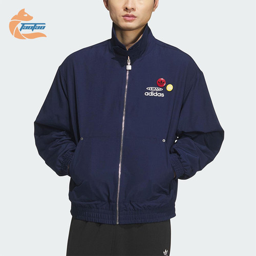 Adidas/阿迪达斯正品三叶草男士日常运动宽松翻领耐穿外套KC0135