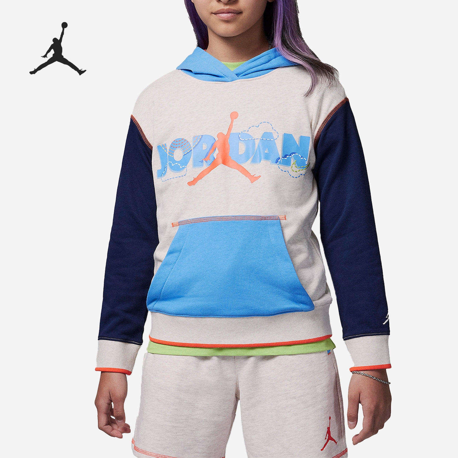 Nike/耐克正品Air Jordan大童运动休闲连帽卫衣DZ9881-110,童装/婴儿装/亲子装,卫衣/绒衫,淘宝优惠券,粉丝福利购,淘宝优惠卷