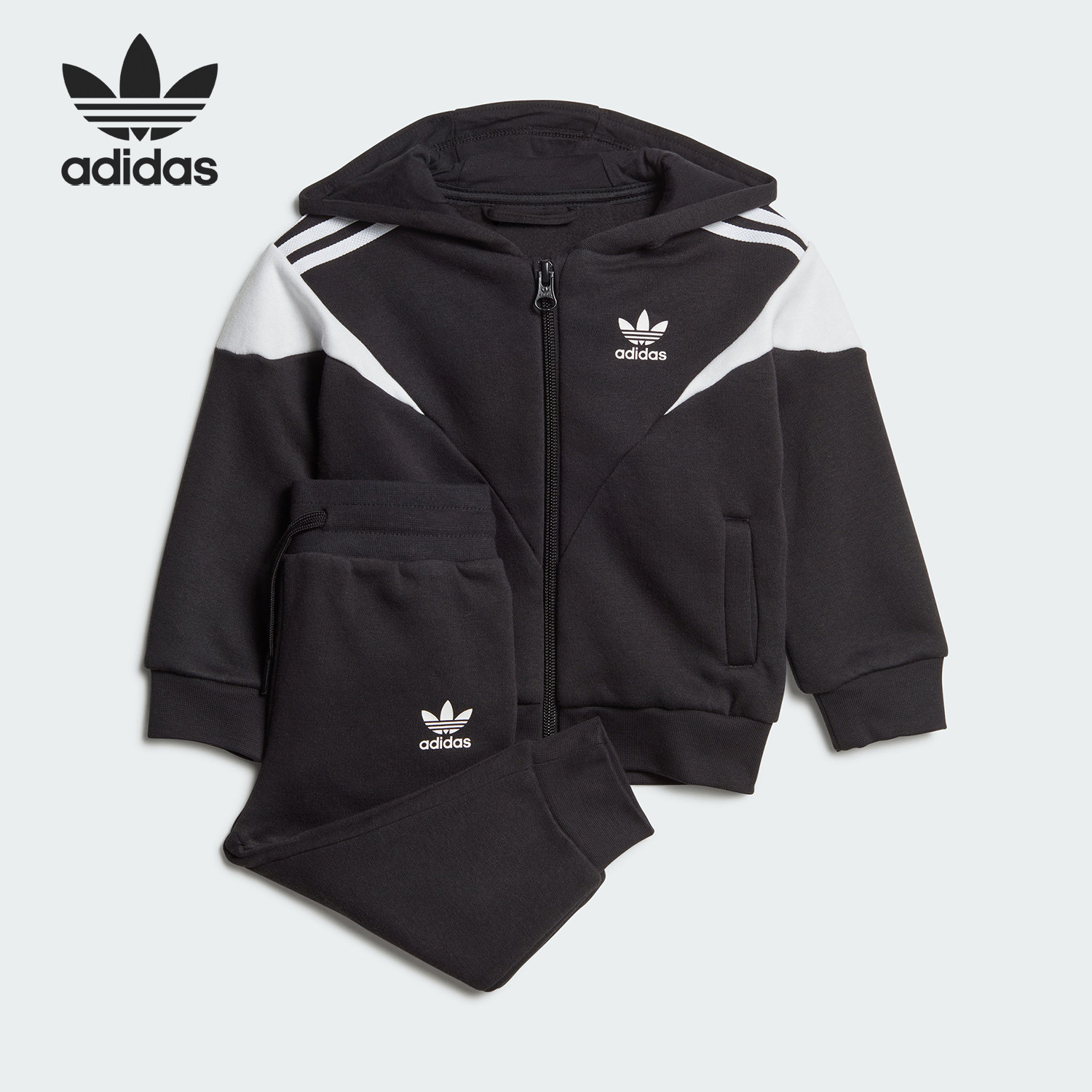 Adidas/阿迪达斯正品三叶草婴童运动休闲连帽长袖套装II0821,童装/婴儿装/亲子装,套装,淘宝优惠券,粉丝福利购,淘宝优惠卷
