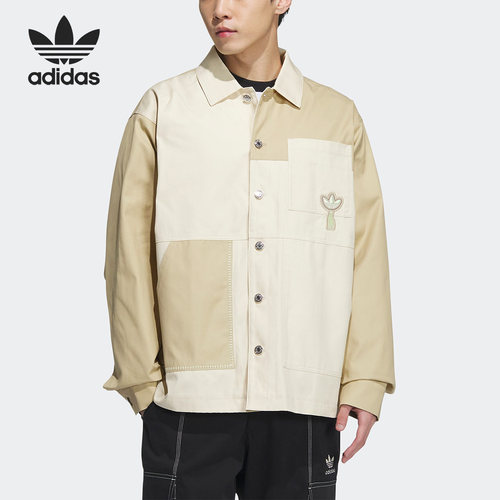 Adidas/阿迪达斯正品三叶草男女刺绣休闲运动夹克外套IK8660