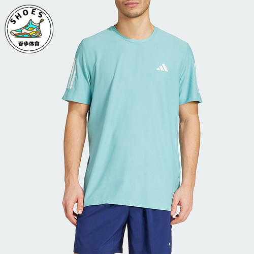 Adidas/阿迪达斯正品OWN THE RUN TEE男士运动圆领短袖T恤JX2211