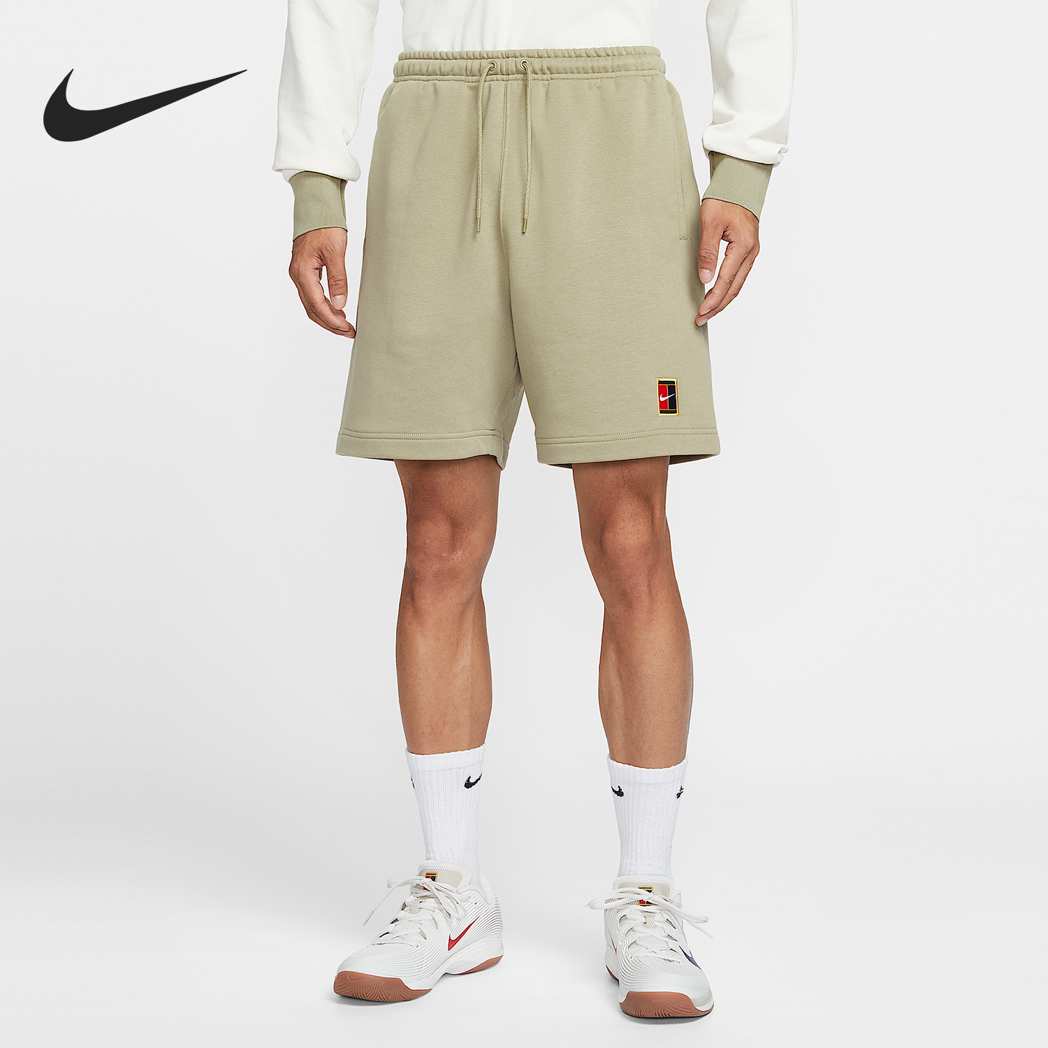 Nike/耐克正品2025男士透气针织网球运动刺绣训练短裤HM6769-276