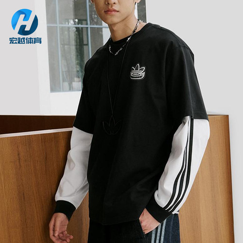 Adidas/阿迪达斯正品三叶草男女圆领简约经典运动短袖T恤KC3107