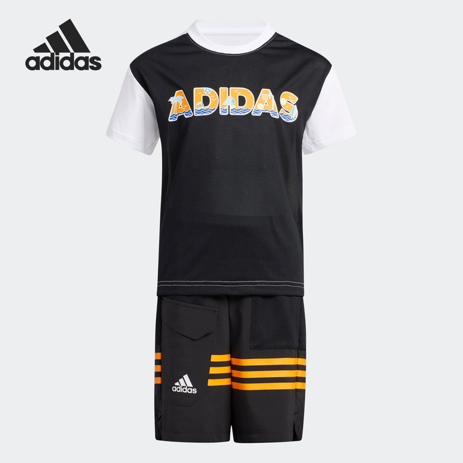 阿迪达斯正品小童运动套装