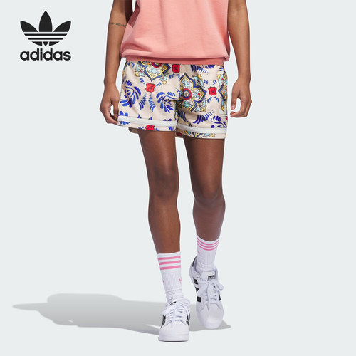 Adidas/阿迪达斯正品三叶草AOP SHORT情侣款印花短裤IN4238