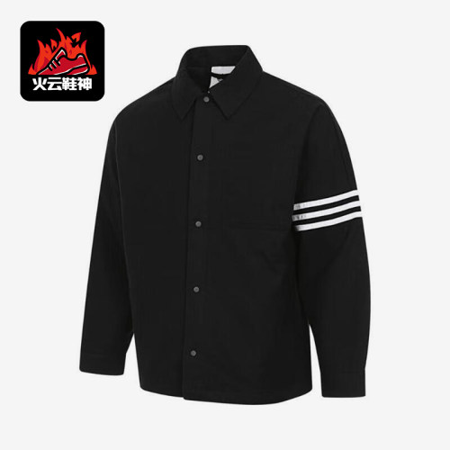 Adidas/阿迪达斯正品三叶草男士休闲翻领三条纹外套JC9906