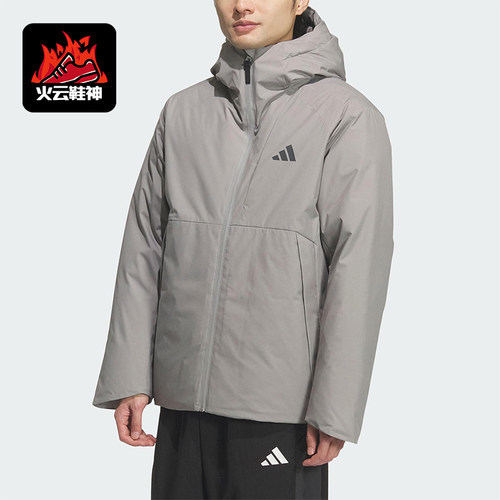 Adidas/阿迪达斯正品TECH DOWN JKT男士运动保暖连帽羽绒服KQ5503