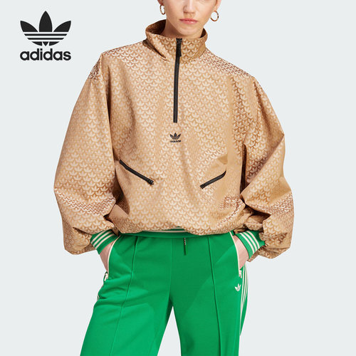 阿迪达斯女子运动半开拉链套头衫