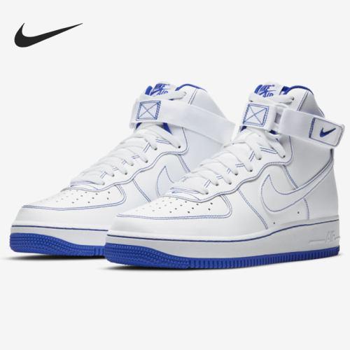 Nike/耐克正品Air Force 1 AF1白蓝 高帮男子空板鞋CV1753-101
