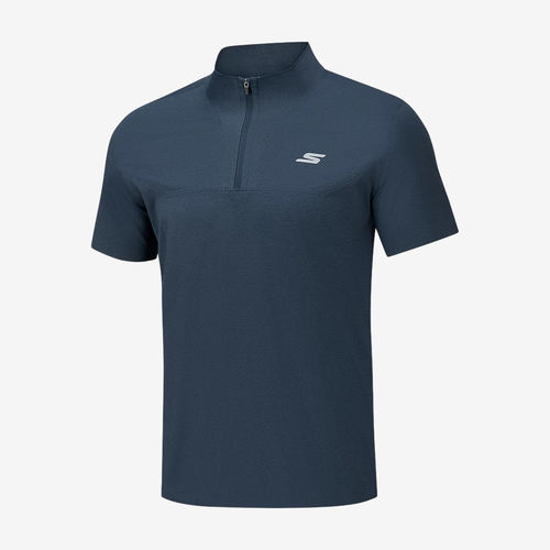 Skechers斯凯奇正品男款透气半拉链立领T恤P226M331-0720