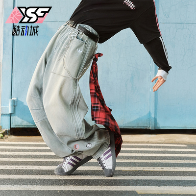 Adidas/阿迪达斯正品三叶草男士时尚经典运动弯刀牛仔长裤KT6366