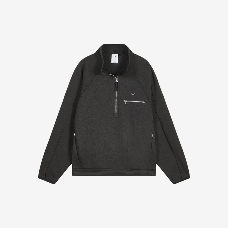 Puma/彪马正品男女保暖针织半拉链口袋设计经典休闲卫衣636243-01