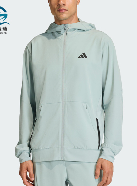 Adidas/阿迪达斯正品D4T新款男浅灰绿训练跑步经典夹克外套KA4824