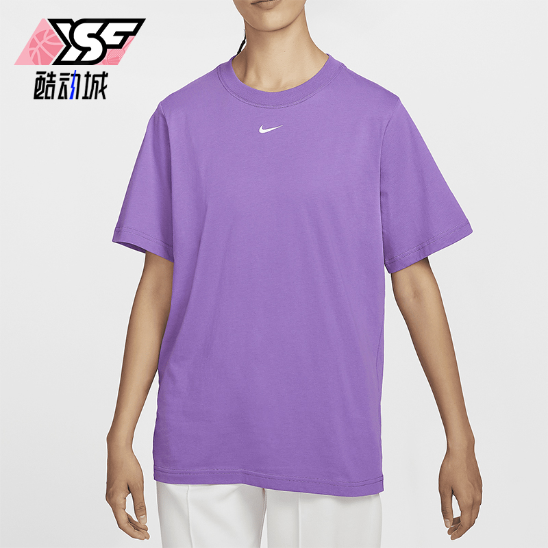 耐克女士圆领透气针织短袖T恤