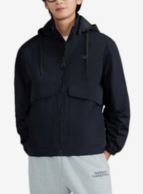 New Balance/NB正品新款男女梭织立领防风夹克外套AMJ43314-BK