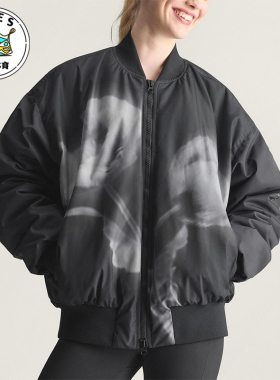 Adidas/阿迪达斯正品2025冬季款女士日常立领印花保暖棉服KA9599