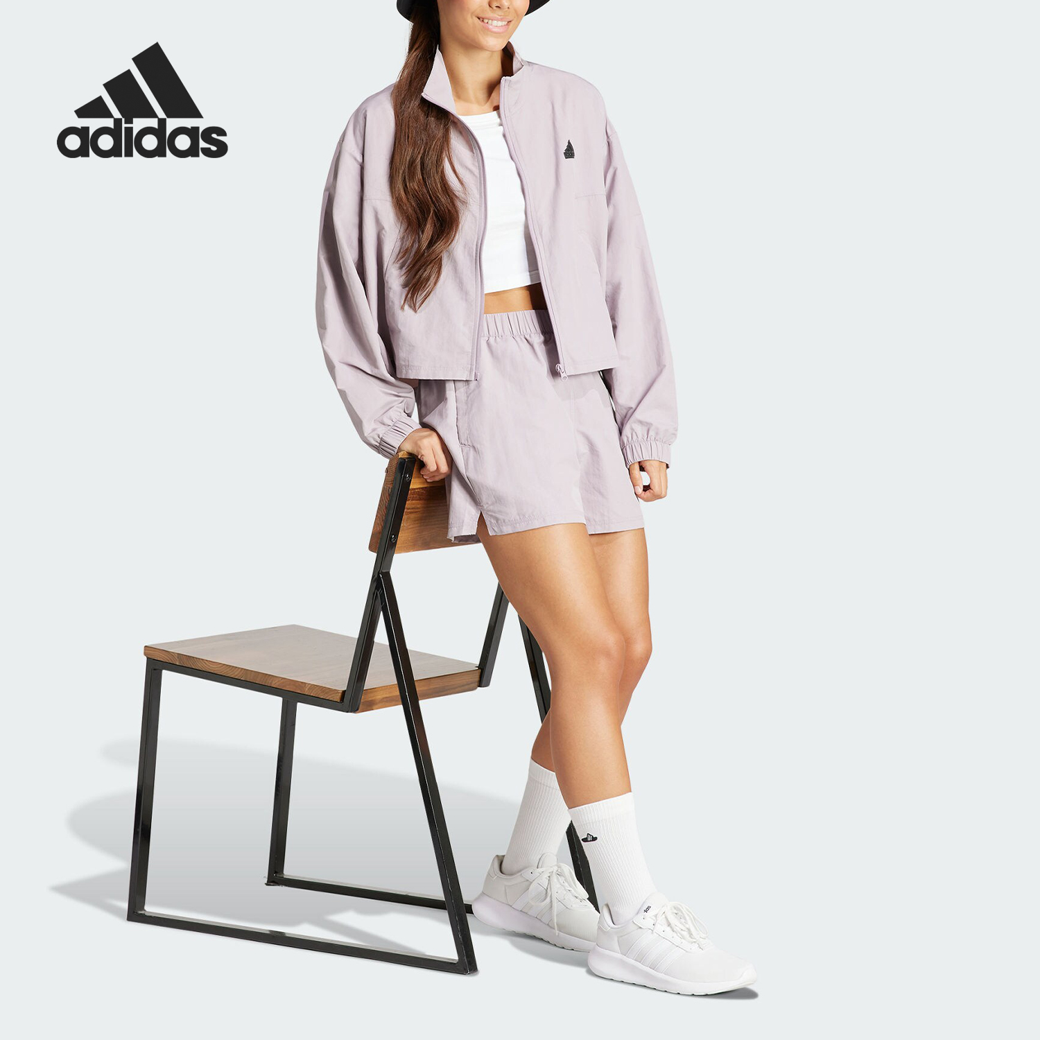 Adidas/阿迪达斯正品时尚休闲透气夏季女士宽松运动套装IS0918