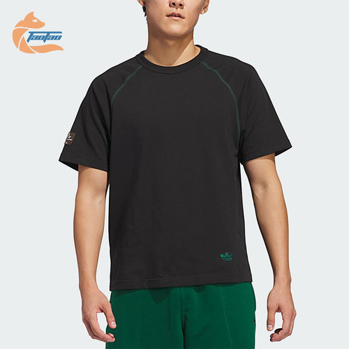 Adidas/阿迪达斯正品三叶草新款男士透气休闲线条设计短袖JC7654