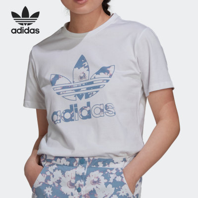 Adidas/阿迪达斯正品三叶草 夏季新款女子圆领休闲短袖T恤H20406