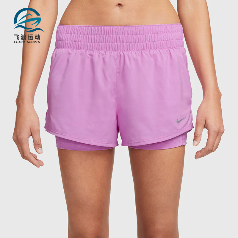 Nike/耐克正品2025女士印花松紧腰透气二合一运动短裤DX6013-532