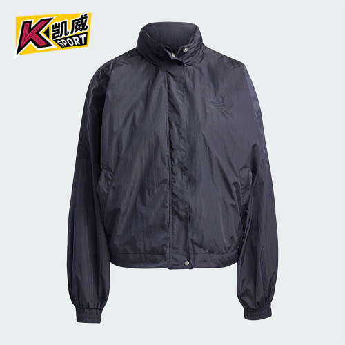 Adidas/阿迪达斯正品三叶草女士梭织立领拉链运动夹克外套JD2583