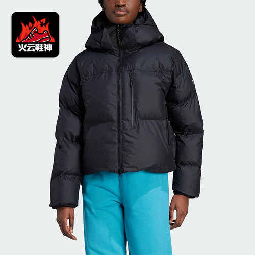 阿迪达斯女士运动保暖连帽棉服