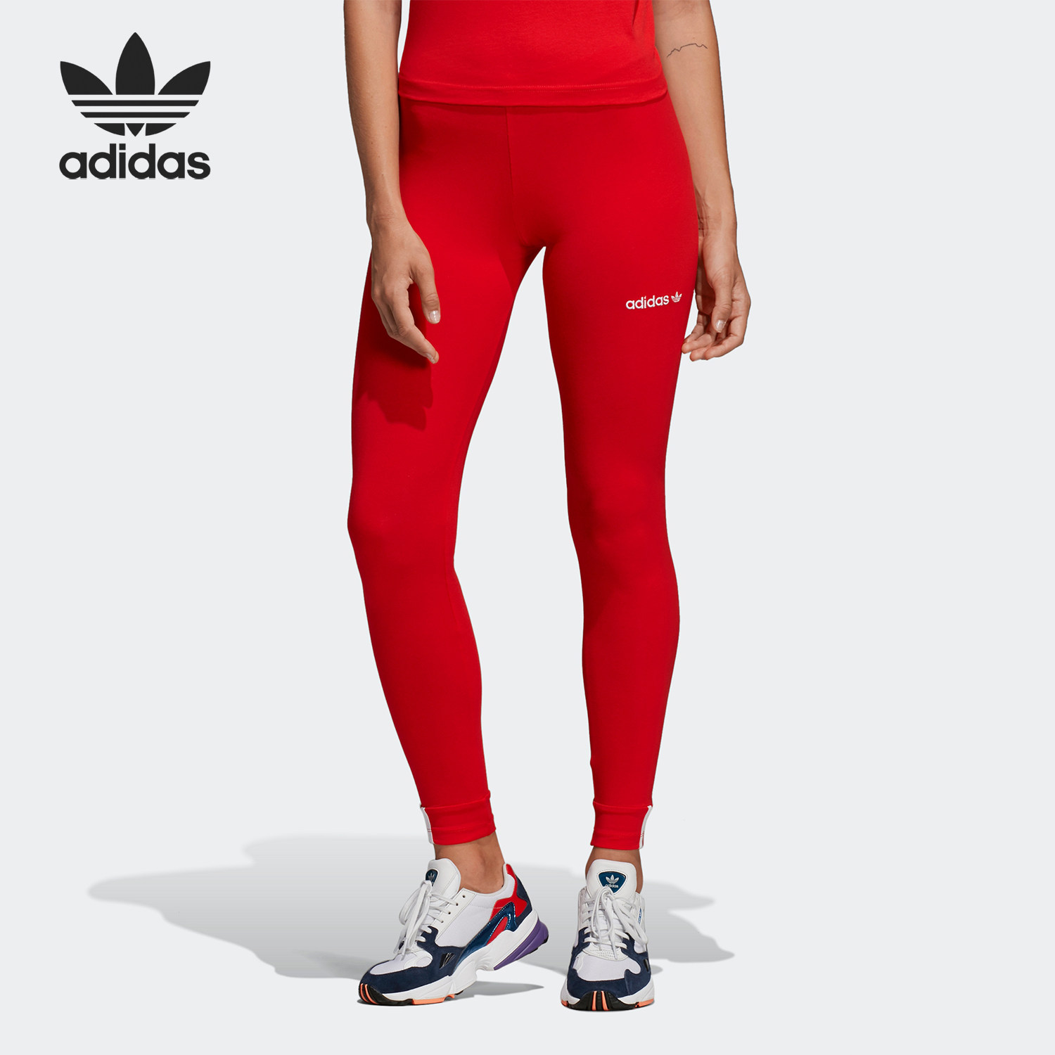 Adidas/阿迪达斯正品三叶草女款运动休闲小脚长裤打底裤DU7195