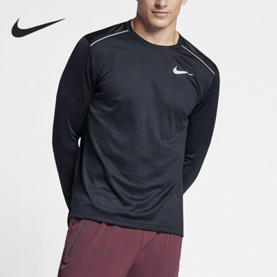 Nike/耐克正品春秋男士轻盈圆领柔软经典透气长袖T恤AJ7569-010