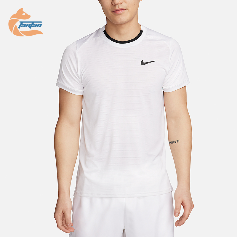 Nike/耐克正品2025男士耐穿运动透气圆领套头网球短袖FD5321-102