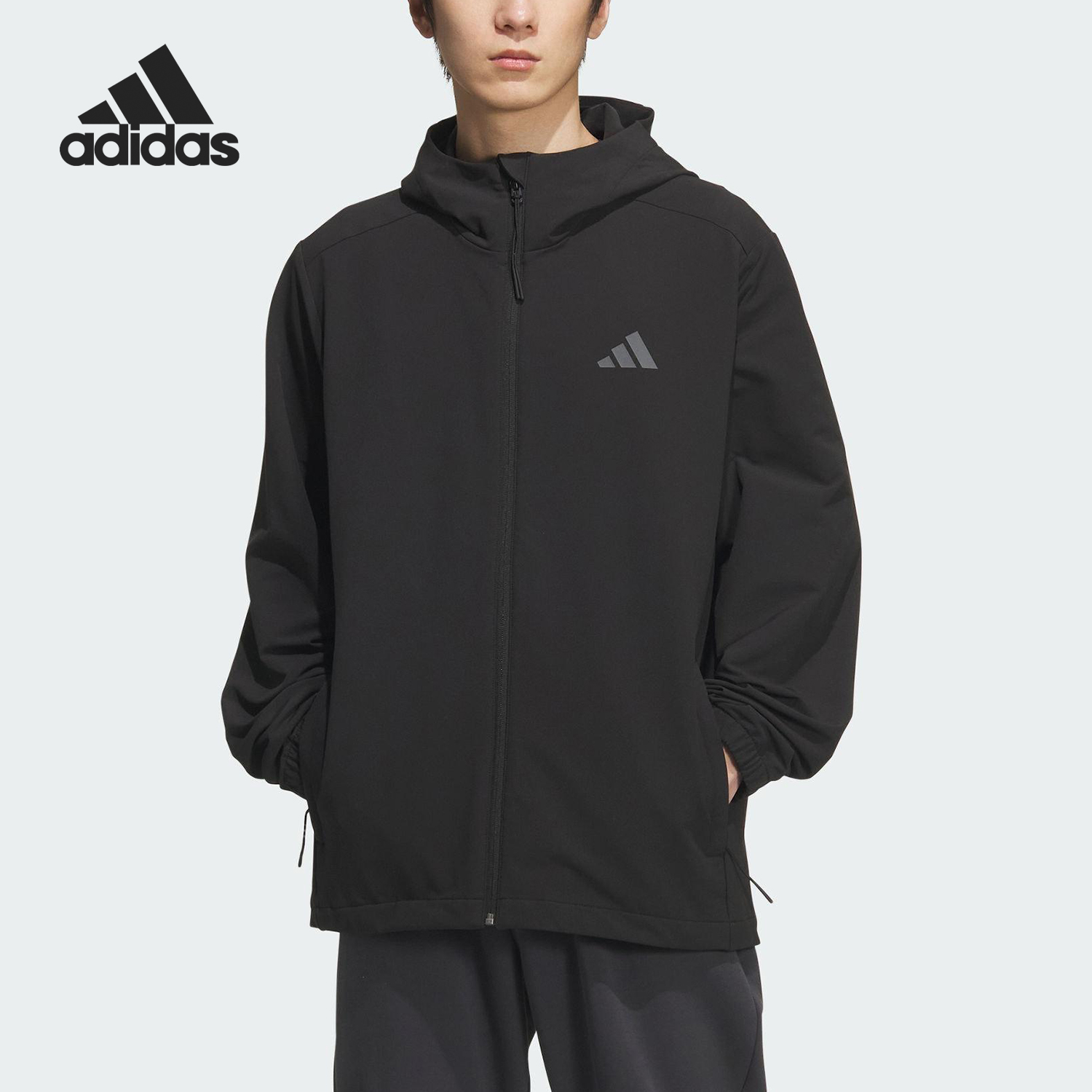 Adidas/阿迪达斯正品V SFT SHELL JK男女宽松连帽运动外套KF5222