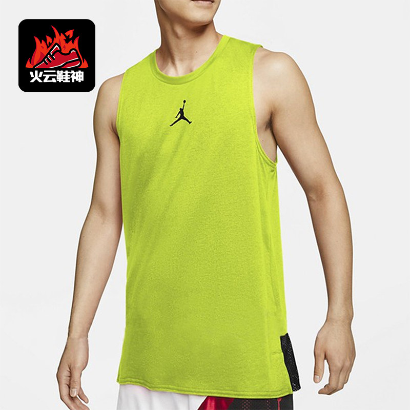 Nike/耐克正品JORDAN新款男荧光绿黑色经典篮球背心CJ5545-389