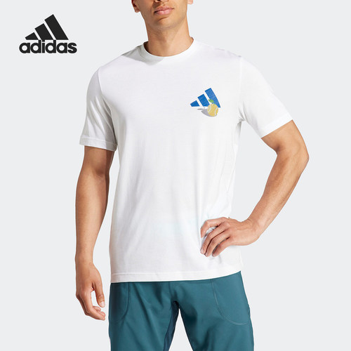 Adidas/阿迪达斯正品新款网球印花男士运动短袖圆领T恤II5923