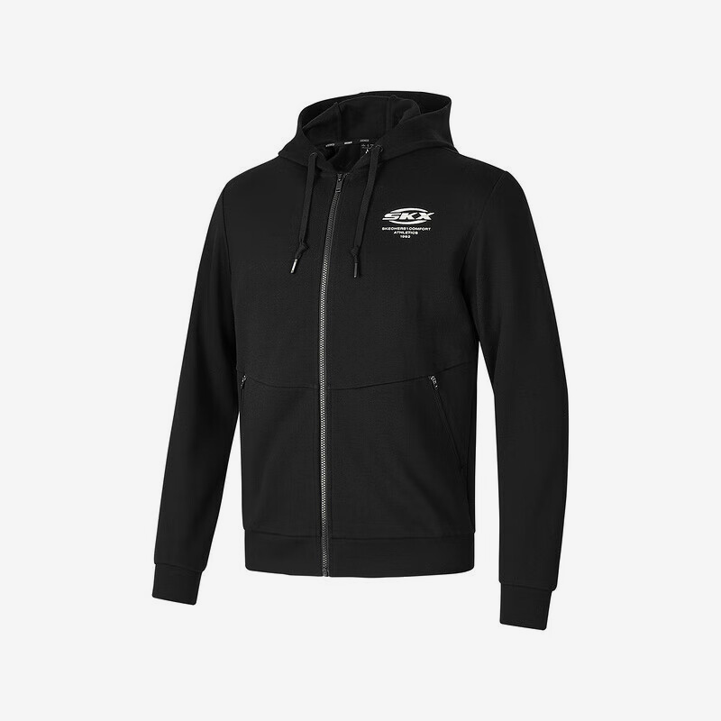 Skechers/斯凯奇正品2024秋季男士运动户外休闲针织连帽外套