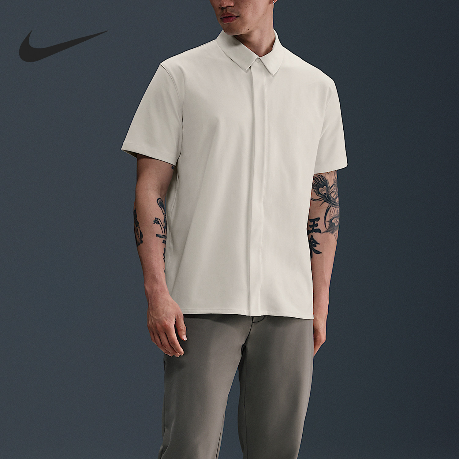 Nike/耐克正品Dri-FIT男士简约休闲户外宽松衬衫HQ6959-133