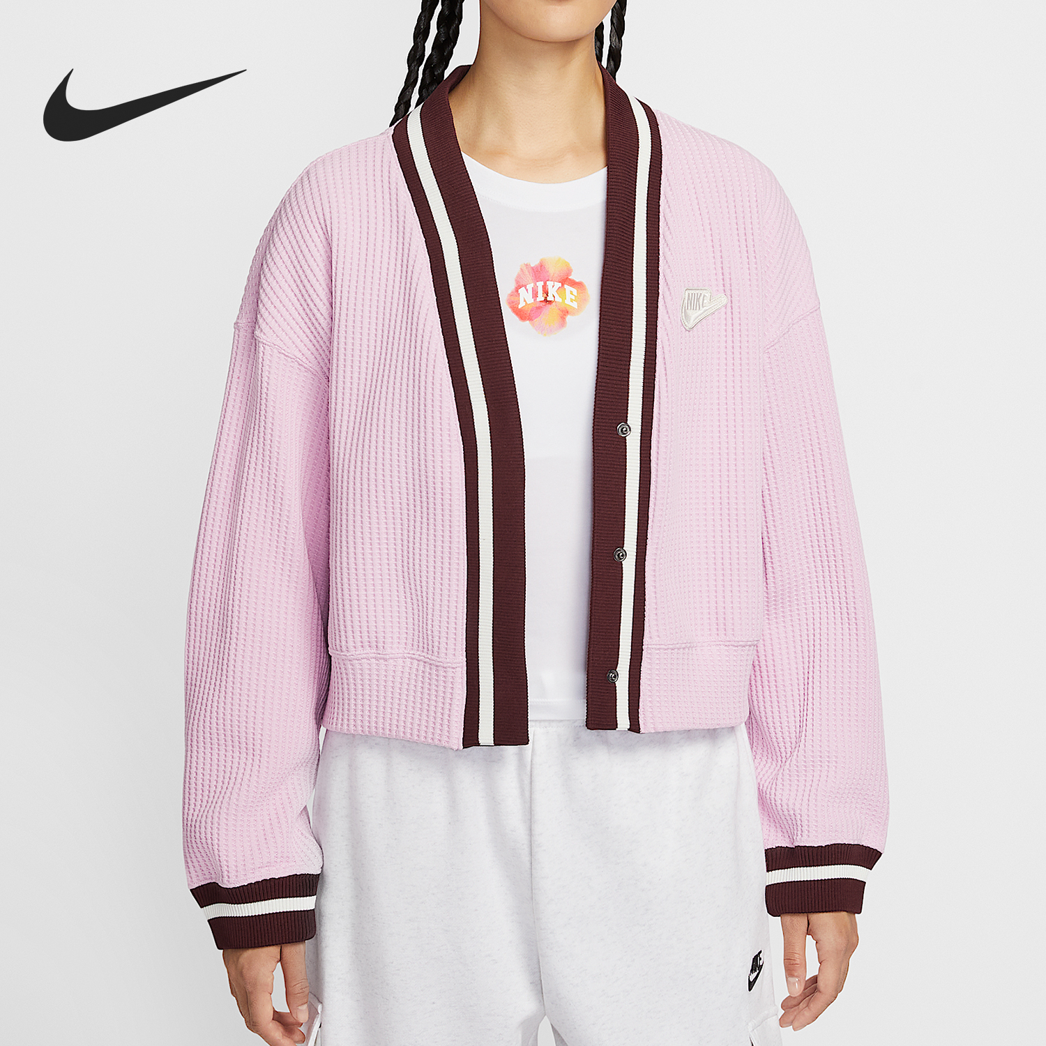 Nike/耐克正品2025秋季款女士日常运动针织V领耐穿外套IM7468-623