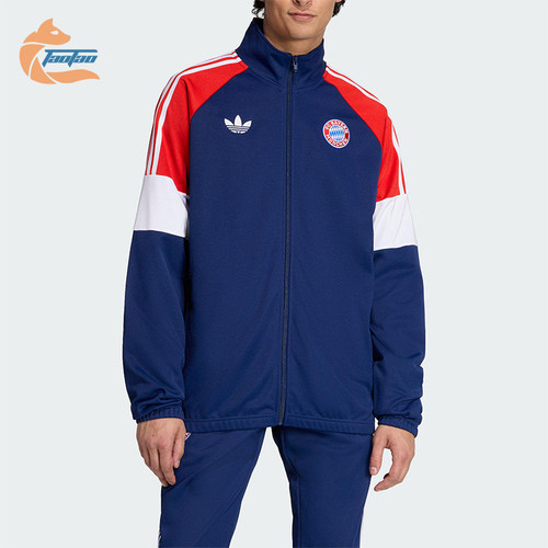 Adidas/阿迪达斯正品三叶草男士训练足球拼接运动立领外套KC7796