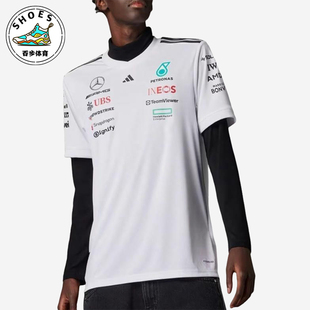 新款 男士 经典 Adidas 简约赛车短袖 夏季 时尚 T恤JX5798 阿迪达斯正品