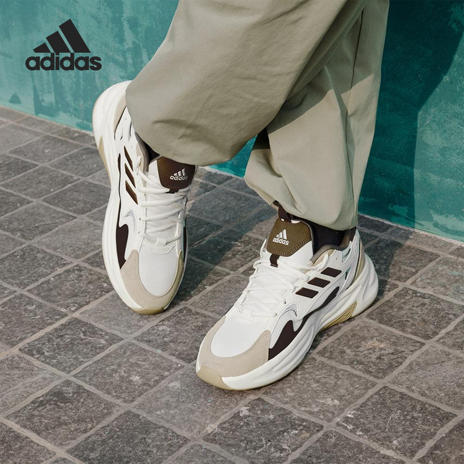 Adidas/阿迪达斯正品OZWAVE男女透气运动经典厚底跑步鞋JP8893