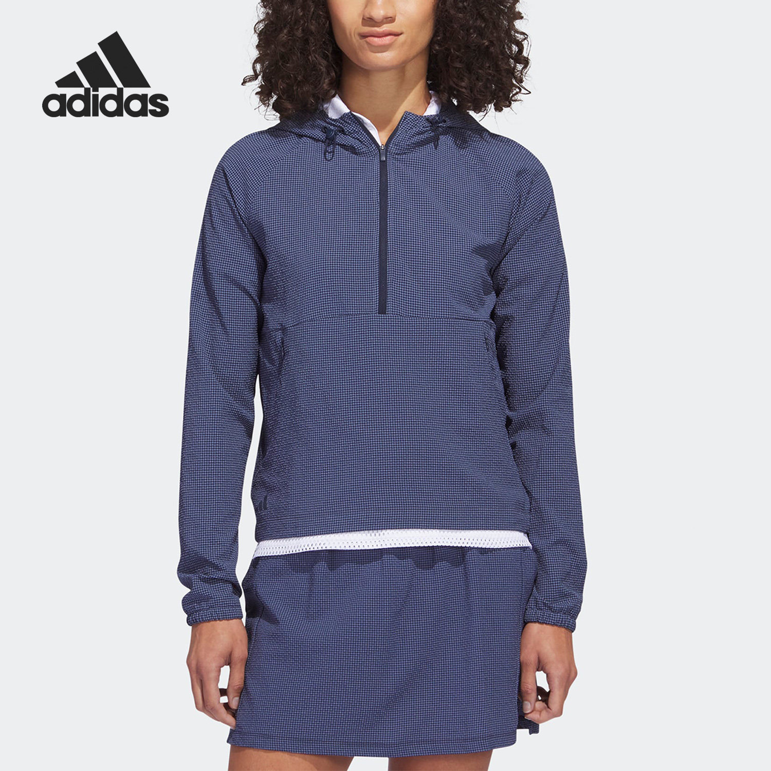 Adidas/阿迪达斯正品2023春高尔夫女子运动半开襟卫衣HS8971