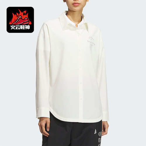 阿迪达斯女士长袖凉感翻领衬衫