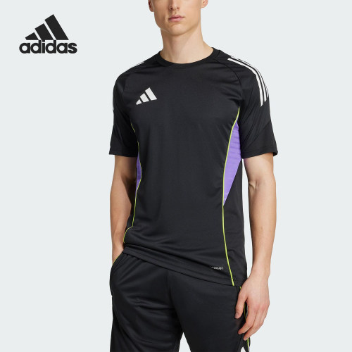 Adidas/阿迪达斯正品新款男黑紫色训练健身经典透气短袖T恤JW4360