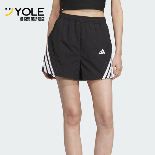 Adidas/阿迪达斯正品2025夏季女士梭织经典运动宽松短裤KE5852