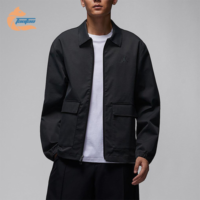 Nike/耐克正品JORDAN男士拉链高尔夫运动刺绣翻领外套HQ8682-010
