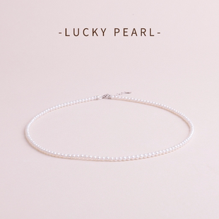 有幸珍珠项链 925银淡水珍珠锁骨链经典百搭小米珠项链送女友礼物